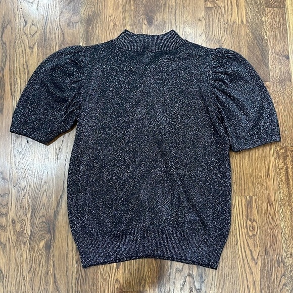 Liz Claiborne, Mock Neck Shirt Sleeve Top, Sz L, NWT - Picture 3 of 8